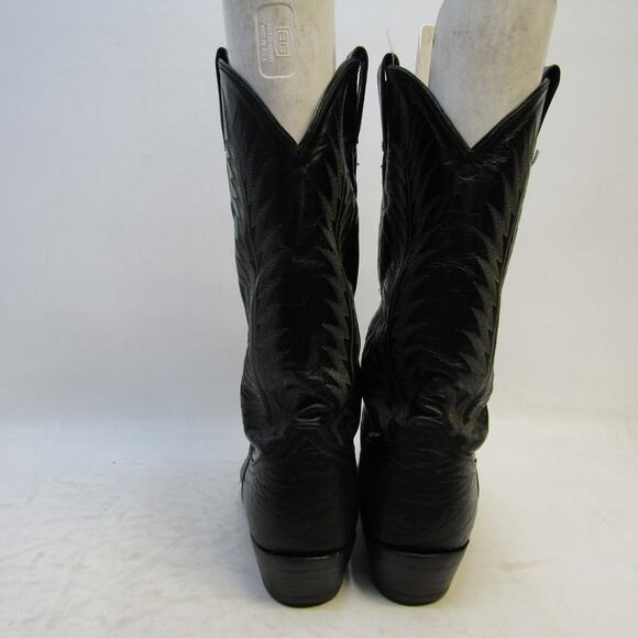 TONY LAMA Mens Size 8.5 EE Black Leather Cowboy Western Boots